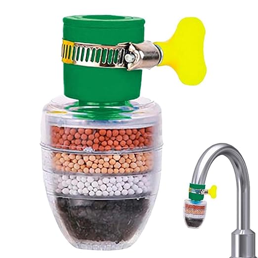 Tap filter Multilayer | Activated Carbon Faucet Water Filters Universal Interface Home Kitchen Faucet Tap Water Clean Purifier Filter Cartridge Five Layer Water Filter-Pack of 1