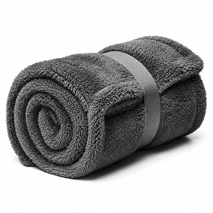 AM Safe-X Premium Microfiber Cleaning Cloth 1200 GSM 40x60cm Grey | Ultra Thick Dual-Sided Car Drying Towel | Super Absorbent, Lint-Free & Scratch-Free | Multipurpose Microfiber Cloth