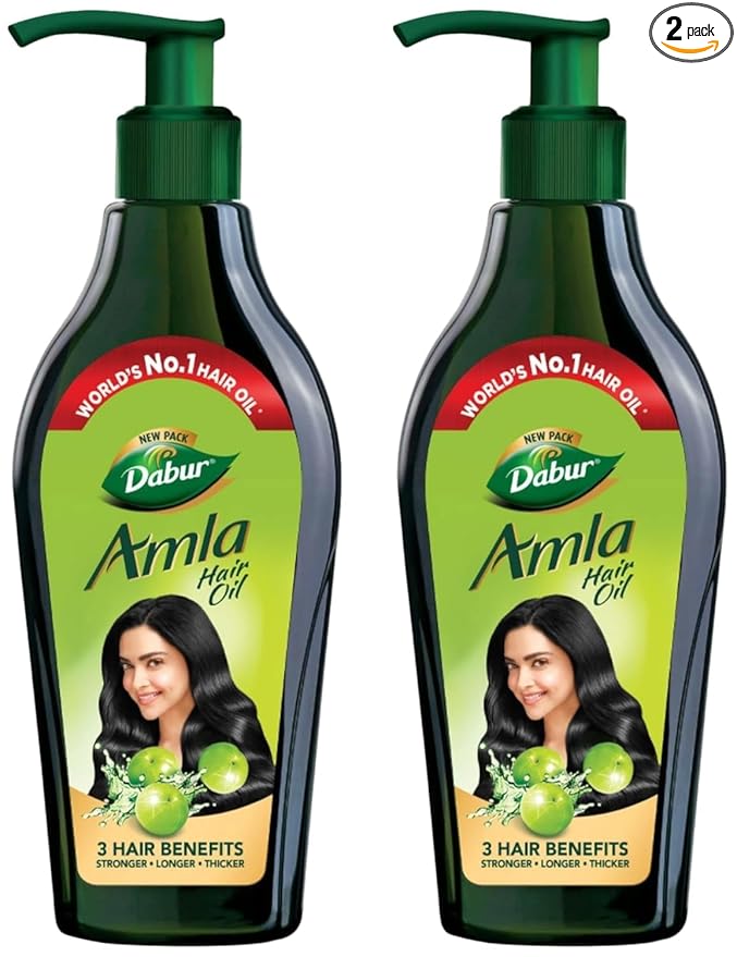 Dabur Amla Hair Oil - 1100ml (550ml x 2) | For Strong, Long and Thick hair | Nourishes Scalp | Controls Hair Fall, Strengthens Hair & Promotes Hair Growth