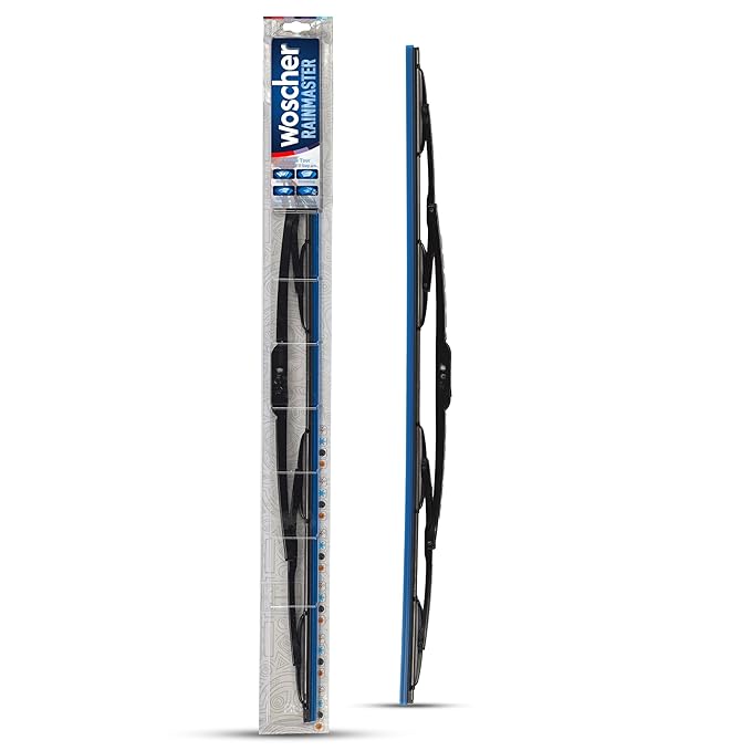 Woscher Car Wiper Blade 17 Inch | Flat Blade Performance | High-Speed All-Weather Wiping | Universal Fit | Single Wiper Blade for Cars