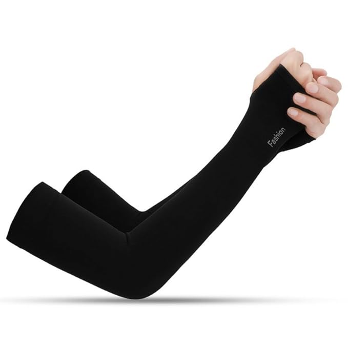 PIRU Unisex Arm Compression Sleeves  -  Sun & Dust Protection for Men & Women, Sports, Cycling, Running, Cricket | 1 Pair