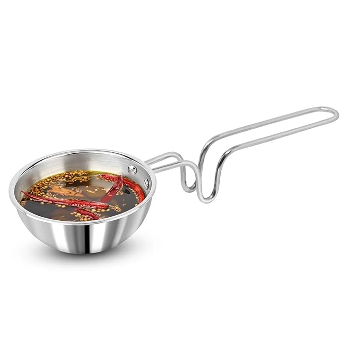 SignoraWare Artista Tri-Ply Cookware Tadkapan | Faster Cooking | Induction Friendly | Ideal for Tadka for Rasam, Sambar, Dals and Curries | Roasting Nuts & Seeds | Making Ghee Tadka (400ml)