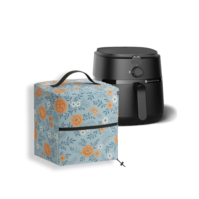 KHOOBREZ Dustproof Waterproof Air Fryer Cover for Philips 4.2L NA120/00  -  Polyester Kitchen Oven and Home Appliances with Handle & Pocket | for Women, Men & Everyday Use (Grey)