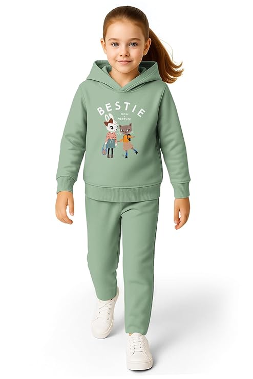 HELLCAT Trendy Co-ords With Hoodie Sweatshirt and Trackpant Clothing Set for Girls.