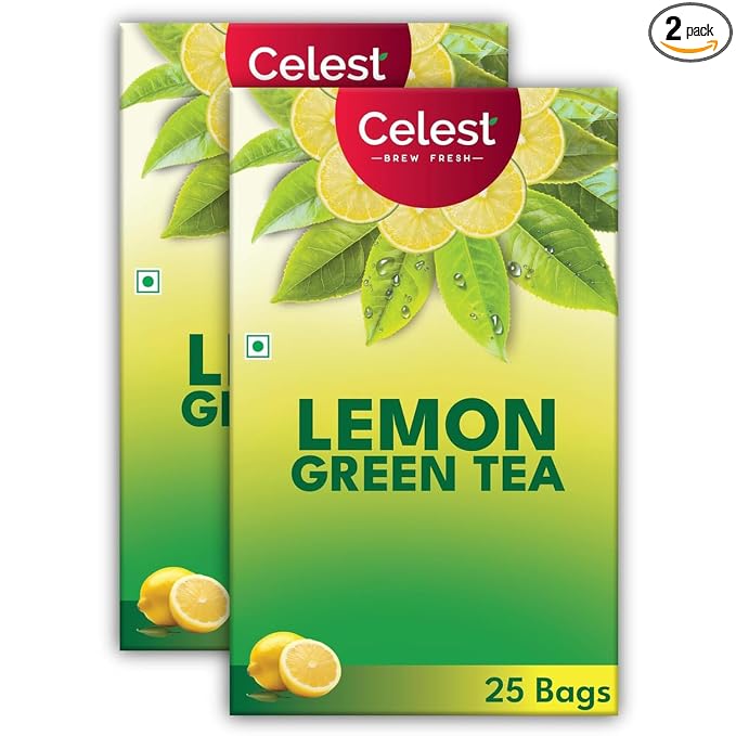 Celest Green Tea 25 Tea Bags| Lemon Flavour | Pack of 2