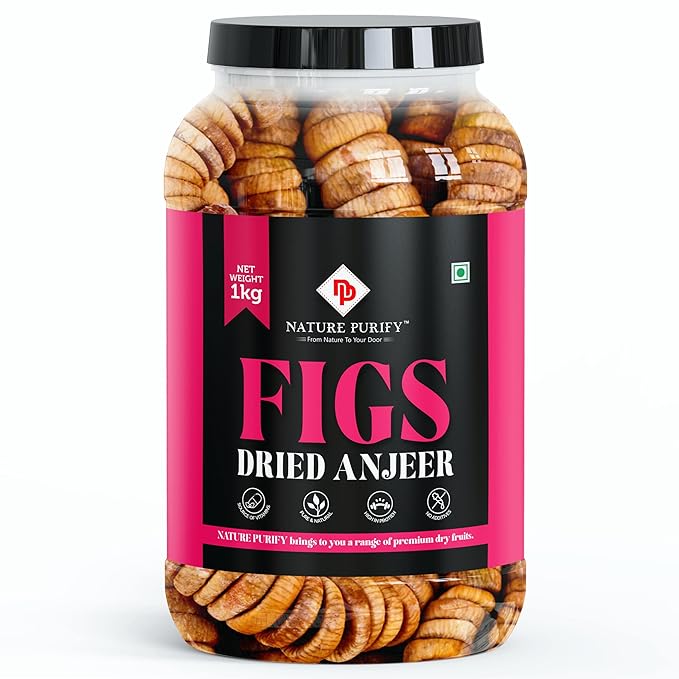 Nature Purify Afghani Anjeer Dried 1kg Jar Pack | Figs | Dry Fruits | Nuts | Grocery Items