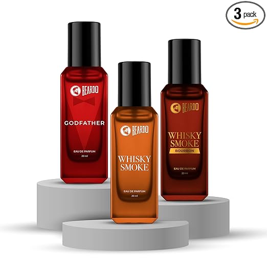 Beardo Brotherhood Blend- GodFather, Whisky Smoke Perfume & Whiskey Smoke Bourbon Perfume for Men (20ml x 3) | Long Lasting Fragrance | Long Lasting Perfume for Men | Gift for Men | Gift for Friend
