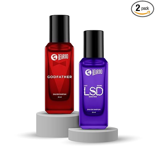 Beardo Midnight Legacy Combo for Men- LSD & GodFather Perfume for Men (20ml x 2) | Long Lasting Fragrance | Long Lasting Perfume for Men | Gift for Men | Gift for Friend