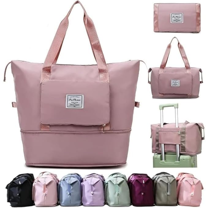 TEKCOOL Nylon 41 Liter Expandable Travel Bags for Women, Duffle Bags for Women Luggage, Foldable Vanity Traveling Bag, Waterproof Hand Bag for Ladies Personal Items