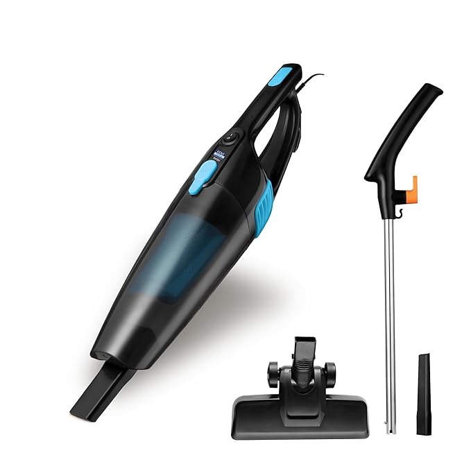 KENT Dash Vacuum Cleaner | 600W | High Suction Power >16 kPa | Cyclone5 Technology and HEPA Filter | Bagless Design | Ideal for Floor, Curtain, Carpet, Sofa & Car | Black & Blue