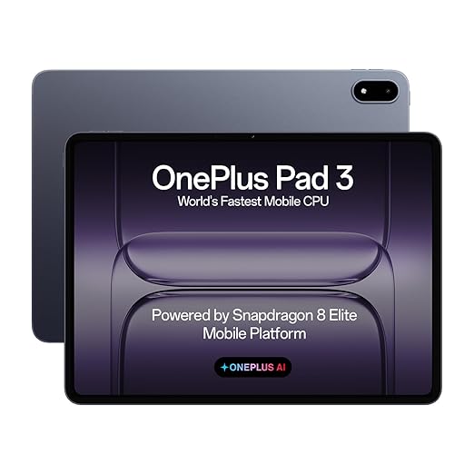 OnePlus Pad 3 World's Fastest Snapdragon 8 Elite Processor, 13.2" 3.4k Screen, 144Hz Adaptive Refresh Rate, 8 Speakers, OnePlus AI, 12140 mAh Battery, 12 GB RAM + 256 GB ROM WiFi, Storm Blue