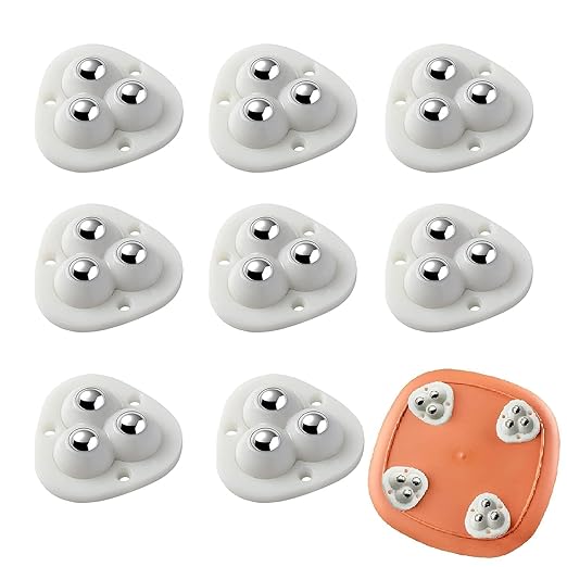 4pcs Caster Wheel Self Adhesive Caster Wheel 360° Swivel Wheels for Furniture, Small Appliance, DIY Modification Moving Table Heavy Duty Caster Wheels (White)