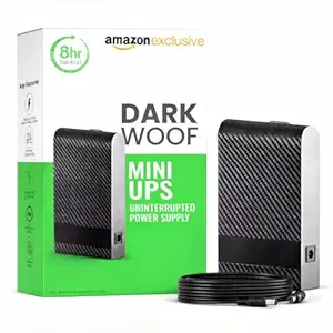 Shanqiu Mini Router UPS by Dark Woof 12V WiFi Broadband Fiber Modem | 8 Hours WiFi Ups Power Backup | Ups for Router at Power Cuts | 12V/2A Plug & Play | Current Surge & Discharge Protection Tu_DOX