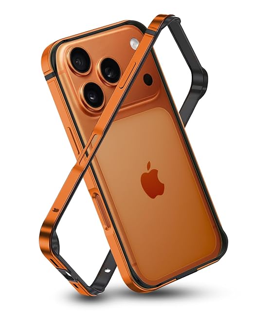 RAEGR Case | Anodized Aluminum Bumper | Compatible with iPhone 17 Pro Max (2025) | Supports Mag-Safe Wireless Charging | Edge Armor Protective Minimal Case - Cosmic Orange RG10622
