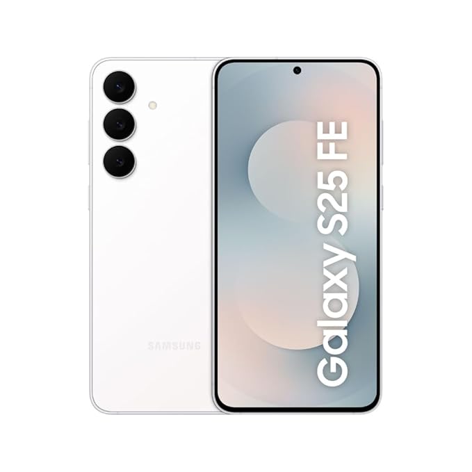 Samsung Galaxy S25 FE 5G Smartphone with Galaxy AI (White, 8GB RAM, 512GB Storage), 12MP Front Camera, ProVisual Engine, Long Battery Life