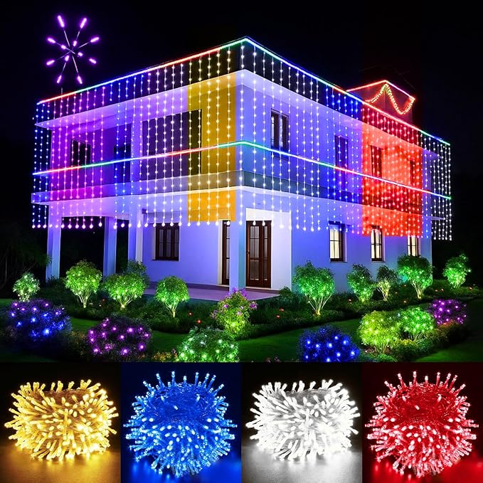 One94Store 12M 36 LED Pixel Decorative String Lights | Multi-Color LED Lights with Red, Blue, White, Warm White Set| Energy Efficient Corded Electric Lights for Festival, Party, Home  -  Pack of 4