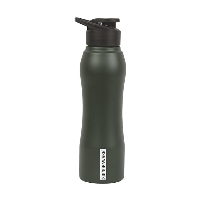 SignoraWare Oxy Stainless Steel Bottle | Airtight & Leakproof | Sleek, Lightweight & Easy to Clean | Durable & Rust-Resistant | Ideal for Office, School, Gym, Travel & Outdoor Use (1 Ltr | Green)