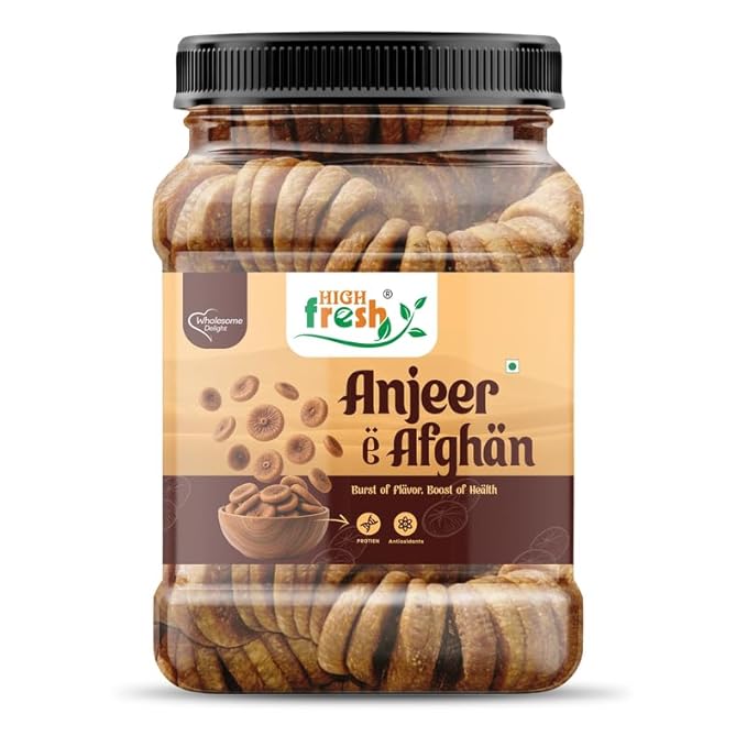 HighFresh Naturally Premium Afghani Anjeer 1kg | Soft Juicy Dried Figs Dry Fruit | No Added Sugar | Rich Source Of Fiber | Low in Fat | Healthy Snack Jar Pack