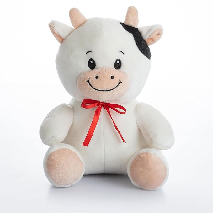 Dimpy Stuff White Plush Cow Soft Toy 25 cm (10")  -  Super Soft Cuddly Return Gift Boys Girls