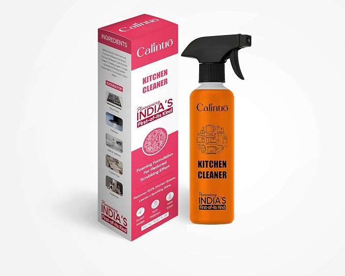 Kitchen Cleaner 500 ml  -  Powerful Degreaser Spray with Lemon Freshness | Multi-Purpose Oil, Grease & Stain Remover for Gas Stove, Chimney, Sink, Tiles & Kitchen Surfaces, Safe & Effective