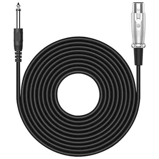 Audio Array AC-3XL Mic Cable 6.35mm Jack Male to XLR 3PIN Female Cord Wire | Microphone/Guitar Cable | Black, 1pc Pack (3 Meter/10 Feet)