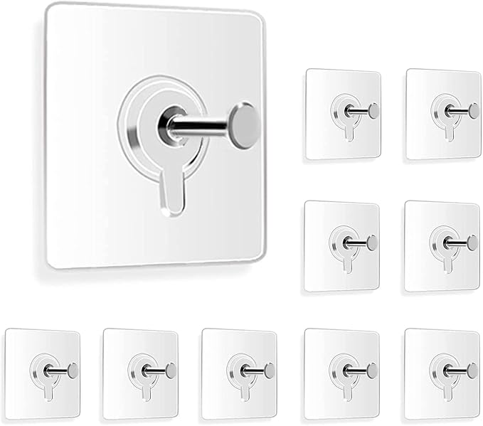 Wall Hooks for Hanging Strong, Adhesive Hooks for Wall Heavy Duty, Wall hangings, Kitchen Accessories Items, Sticky Photo Frame Hangers GI1018 (Pack of 10)