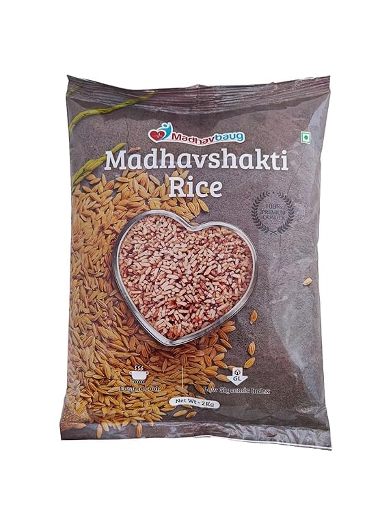 Madhavbaug Wellness Madhavshakti Parboiled Rice |Grocery & Gourment Food| Low GI Rice for Diabetes, Heart & Thyroid Health | Fortified with Arjuna | Improves Digestion & Sugar Control | 150 g