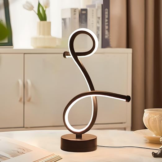 One94Store Loop Curve LED Table Lamp  -  Modern Acrylic Decorative Night Lamp with Warm Ambient Glow for Bedroom, Office, Festive & Home Décor