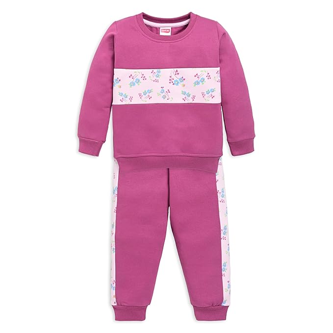 LuvLap Baby Girls Full Sleeve Sweatshirt & Pyjama Set