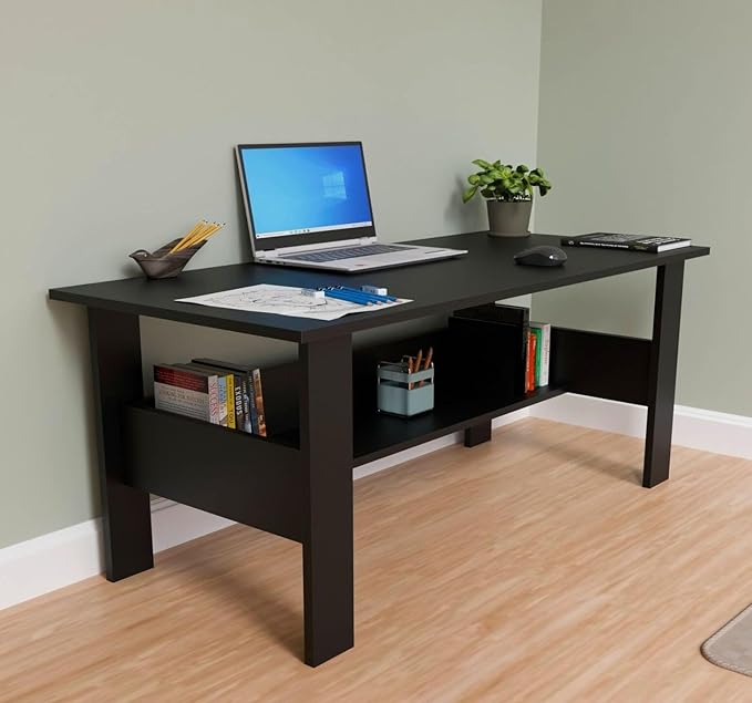 Spyder Craft Genesis Engineering Wood Modern Office Desk Study Table Computer Table for Office Work from Home Kids Study Workstation - Black