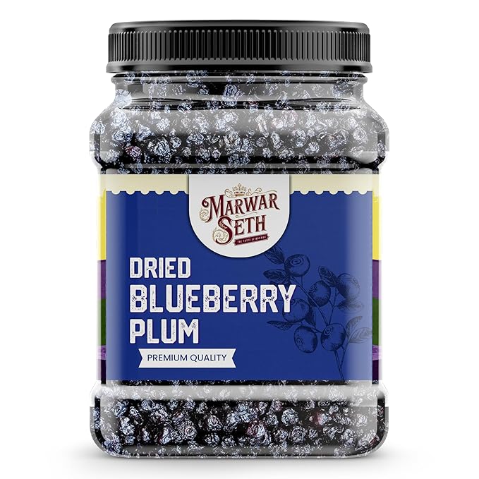 Marwar Seth Dried Blueberry Plum 500gm | Whole & Naturally Sweet | High in Antioxidants & Fiber | Healthy Snack | Blueberry Dried Superfood | Premium Dry Fruit