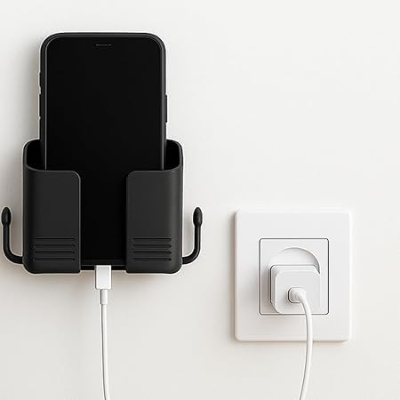 CEVRO Mobile Hanging Holder || Multi-Purpose for AC/TV Remote, Key Hanger, Pen Pencil, Mobile Charging Holder Multi-Purpose Accessories (Black)