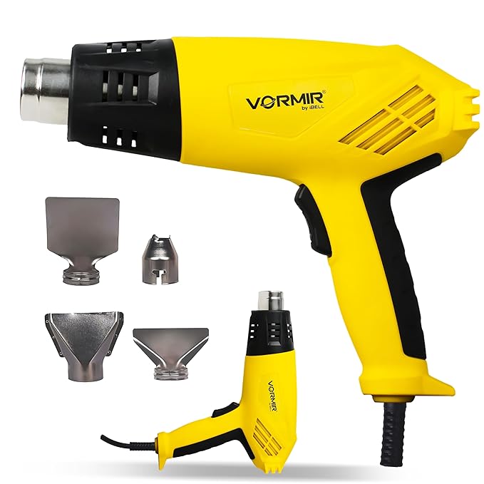 iBELL VORMIR VR HG20-50 Heavy Duty Heat Gun 2000W | Dual Temperature 50°C/600°C | Hot Air Blower for Paint Removal, Shrink Wrapping, Plastic Bending & DIY Applications- 6 months warranty