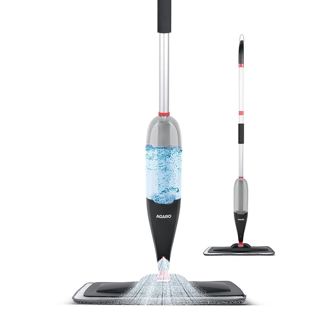 AGARO Delite Spray Mop for Dry and Wet Floor Cleaning with Washable Microfiber Pad - with 800ml Refillable Bottle for Wooden Floor, Hardwood, Marble, Laminate, Ceramic Tiles, and for Dust Cleaning