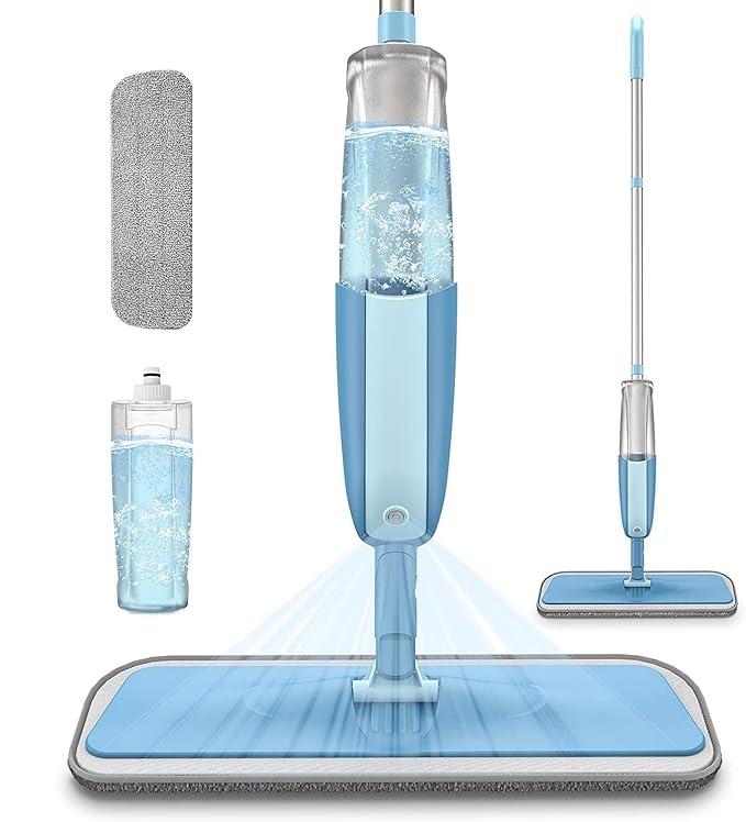 Spray Mop with Built-in Water Tank and Microfiber Pad for Floor Cleaning
