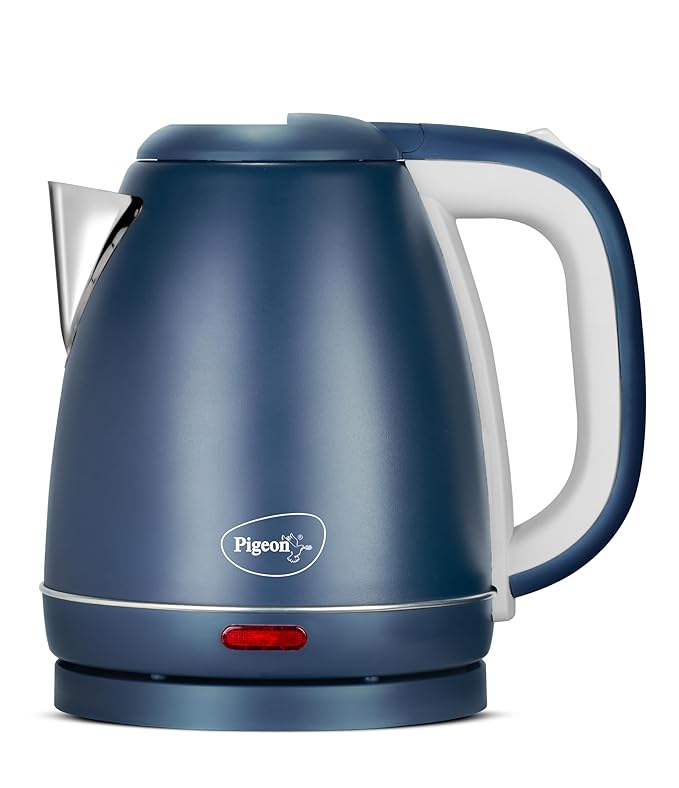 Pigeon Tesla Electric Kettle 1.5 L, 1300 Watt, Stainless Steel Body with Auto Shut-off Feature Used for Boiling Water - (Matt Blue)