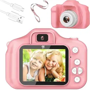 Storio Kids Digital Camera Toy 3.0MP 1080P HD Video Camera with 2-Inch Screen | USB Rechargeable Mini Camera | Educational Toy & Birthday Gift for Boys & Girls Age 3 - 12 | Supports 32GB SD Card - Pink
