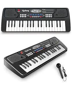 Lifelong Wireless & Rechargeable Piano Keyboard for Baby & Kids with Mic, 37 Keys Portable Keyboard Piano with Type C Charging, Longer Battery Life Musical Keyboard Toy Gift for 2-8 Year Boys & Girls