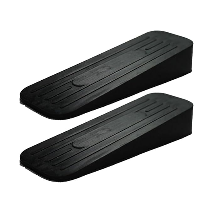 ALP Heavy Duty Anti|Non Slip Rubber Door Stoppers with Doors Powerful Gripping Work of Any Surface for Home, Offices, Warehouses & Classrooms Door Bottom Sealing 120mm x 37mm x 20mm (Black, Pack of 2)