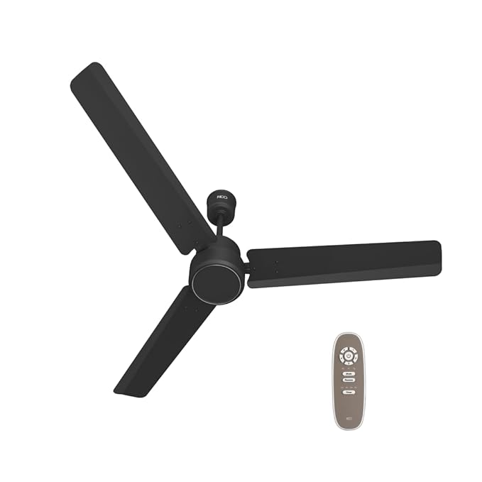 REO By Havells BLDC 1200MM Ceiling Fan "Fixed Price Always" | Air Flow: 220 CMM| Speed: 350 RPM| Reverse Rotation Mode| Timer Setting| 2 Year Door Step Warranty By Manufacturer (Energex, Matte Black)