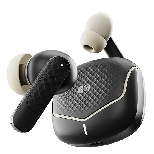 GOBOULT Newly Launched Z40 V2.0 with 70H Playtime, Quad Mic ENC, 45ms Low Latency, 13mm Bass, Legacy Continues, IPX5, BTv 5.4, TWS Truly Wireless in Ear Earbuds (Opal Black)