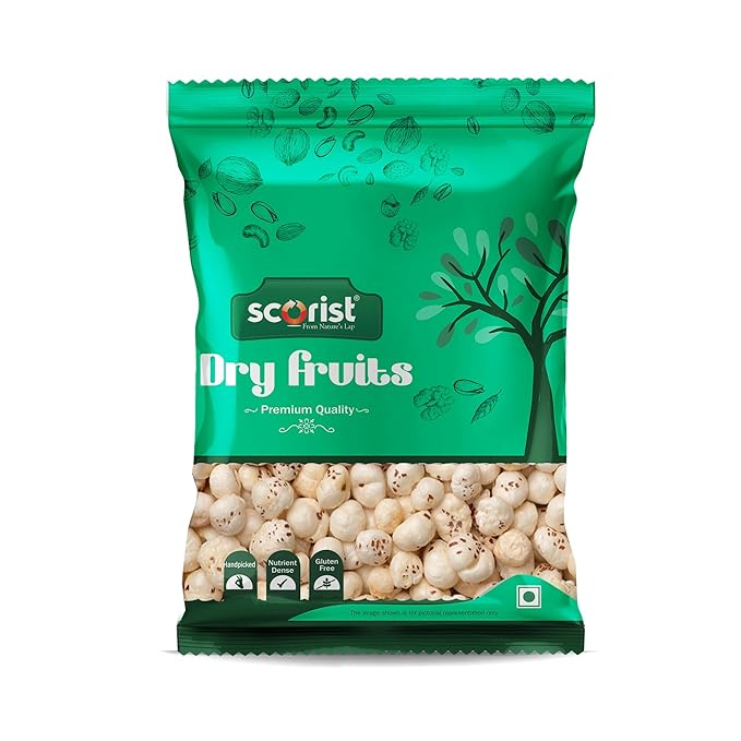 Scorist Premium Foxnut (Makhana) 100g | Fox Nuts (Phool Makhana) 100g | Lotus Seeds | Healthy Snacks | Vegan, Superfood