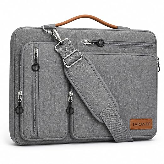 Laptop Shoulder Bag,14 inch Computer Bag Compatible with MacBook Air 15 inch M4 M3 A3114 M2 A2941/Pro A1990 A1707,Side Open Messenger Bag with 4 Zipper Pockets&Handle, Haze Blue(Black)