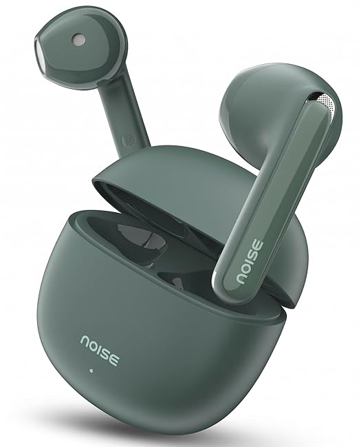 Noise Buds Mini Truly Wireless Earbuds (2026) | Half In-Ear Design | 40H Playtime | Quad Mic ENC for Clear Calls | 13mm Driver | Low Latency Gaming Mode | BT v5.3 | IPX4 Sweat Resistant - Carbon Green