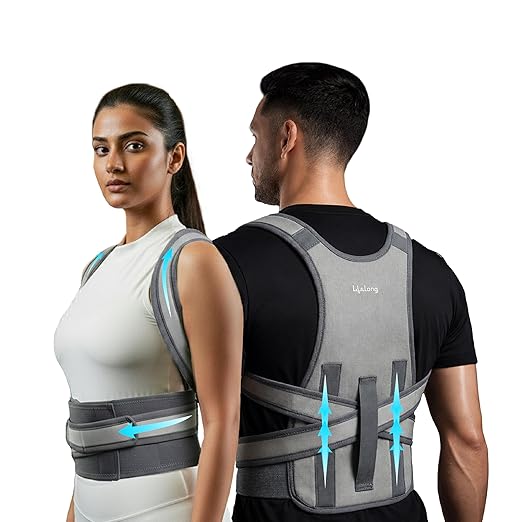 Lifelong Cross Posture Corrector Belt | Universal Shoulder & Back Support Belt | Daily Ortho Posture Correction for Adults | Spine Straightening Brace for Back Pain | SUpport Belt for Men & Women