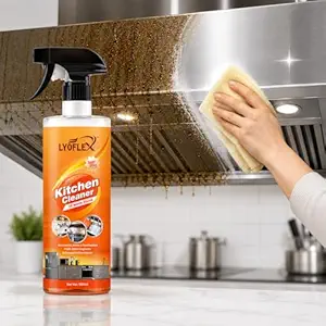 Liquid Kitchen Cleaner Foam Spray Oil Grease and Stain Removal 500ml Bubble Foam | For Daily Surface Cleaning | Suitable for Gas Stove, Countertop, Chimney & Grime Remover