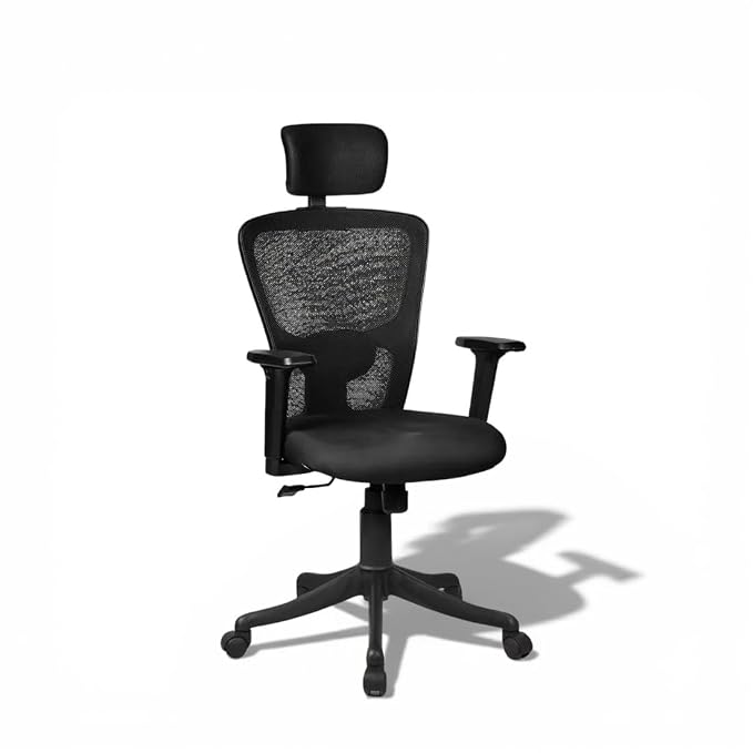 Ergonomic High Back Mesh Office Chair with Headrest | Adjustable Armrests & Height | Breathable Swivel Computer Chair for Home & Office