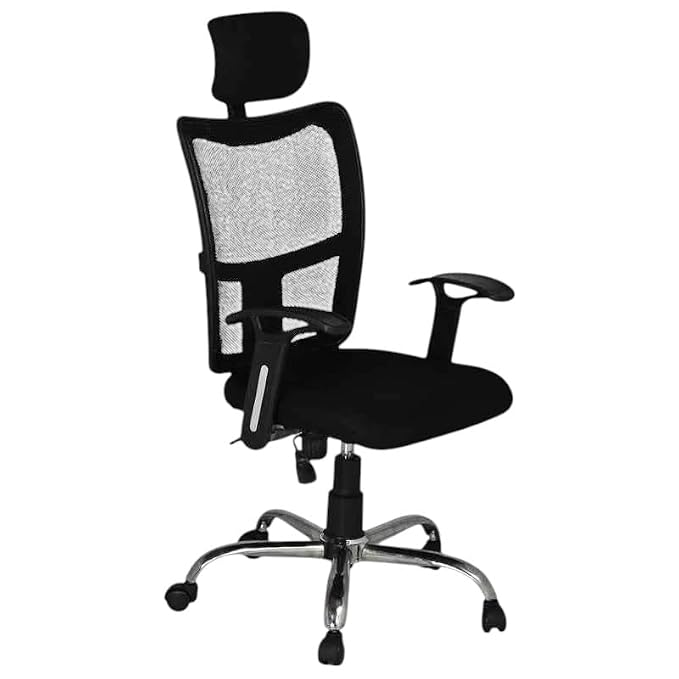 Ergonomic High Back Mesh Office Chair with Adjustable Headrest & Lumbar Support, Executive Computer Desk Chair with Armrests, Swivel Rolling Chair for Home Office