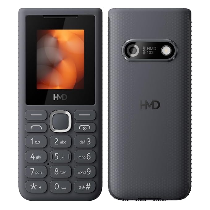 HMD 102 Keypad Mobile Phone |Dual SIM with Camera, Long Lasting Battery, Durable Design, Phone Talker, Wireless FM Radio, MP3 Player, MicroSD, 1-Year Replacement Guarantee | Grey