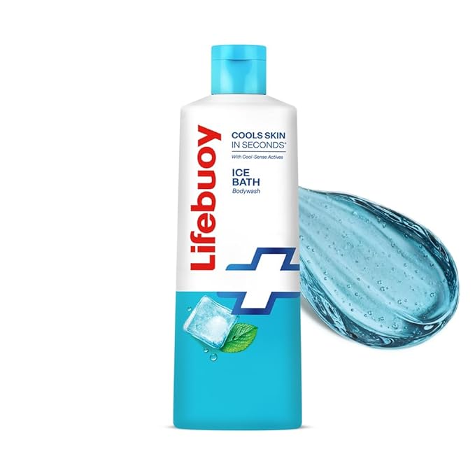 LIFEBUOY Ice Bath Bodywash, 235ml, for Instant Heat Relief, with Menthol and Cool Sense Actives, Cools Skin in Seconds, Refreshing Fragrance, for Men and Women